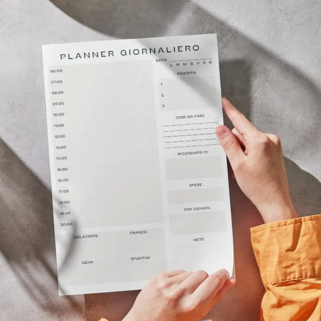 Planner Giornaliero da Stampare PDF Per Organizzare la Tua Giornata