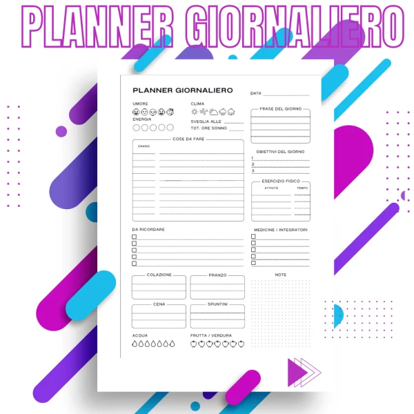 planner giornaliero da stampare agenda giornaliera